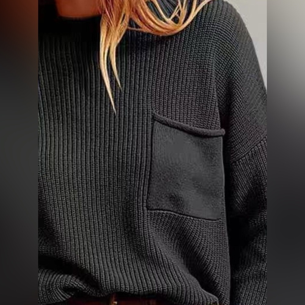Pocket Detail Dropped Shoulder Sweater - Picture 5 of 11